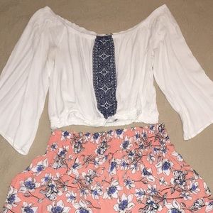 Off-The-Shoulder Crop Top w/ Bell sleeves